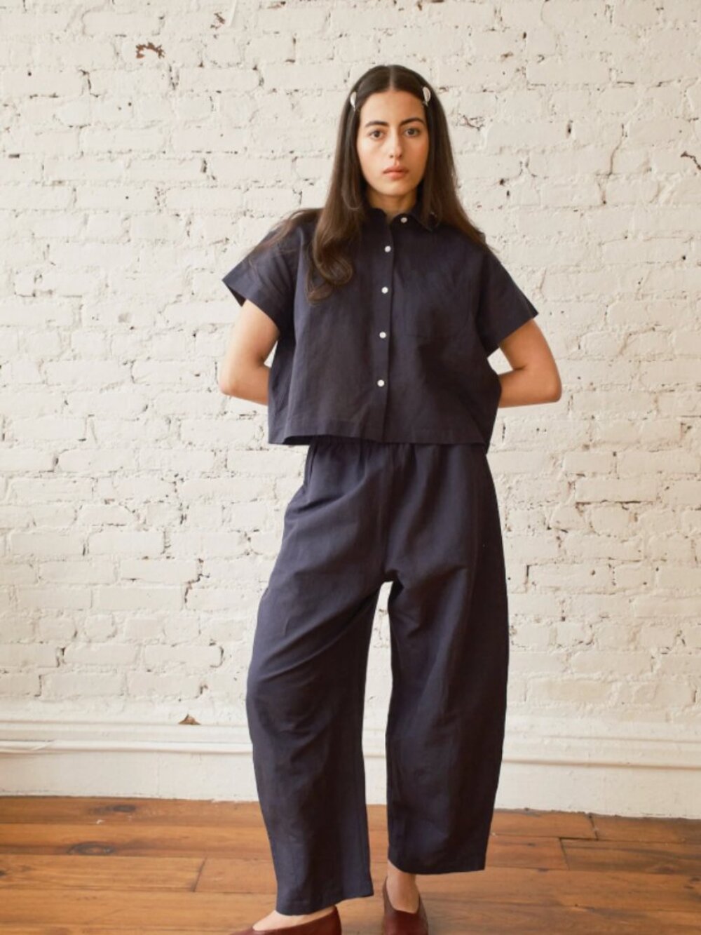 NIKKI CHASIN Contessa Pant Balloon Pants in Midnight - Size Medium BNWOT